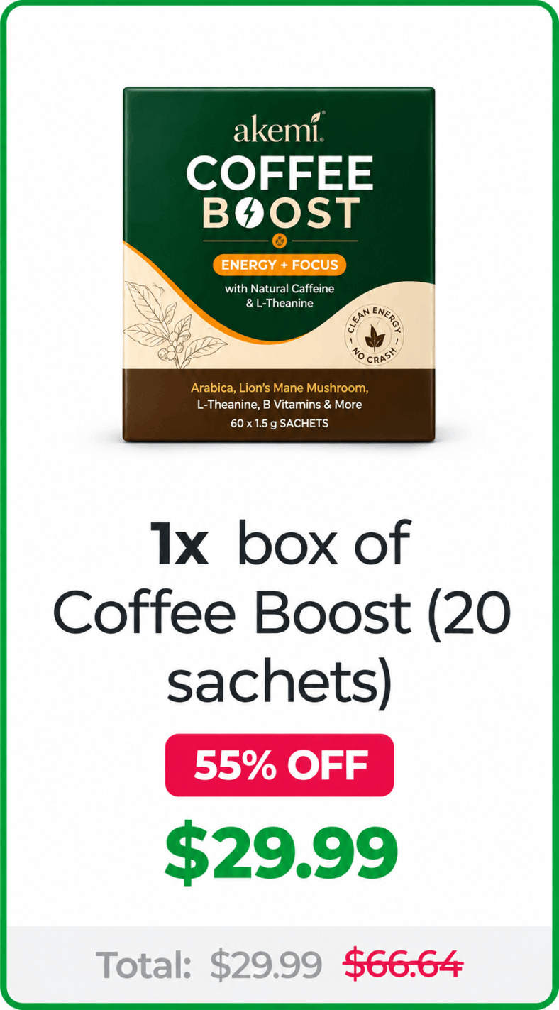 akemi coffee boost 1st pricing